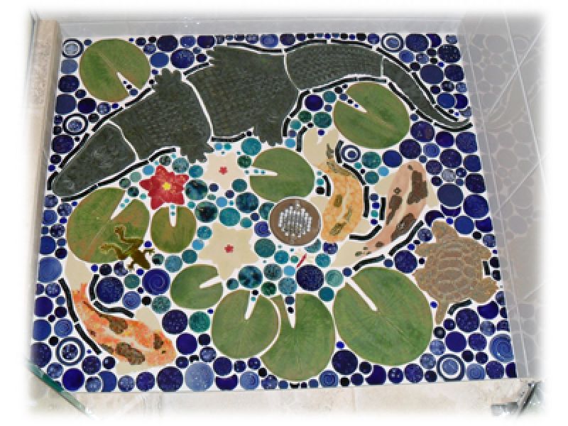 Koi mosaic tiles